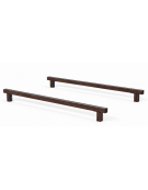 Asse per per esercizi di flessione del tronco con pali in alluminio rifinito in legno dark - cm 302x195x22h