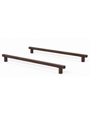 Asse per per esercizi di flessione del tronco con pali in alluminio rifinito in legno dark - cm 302x195x22h