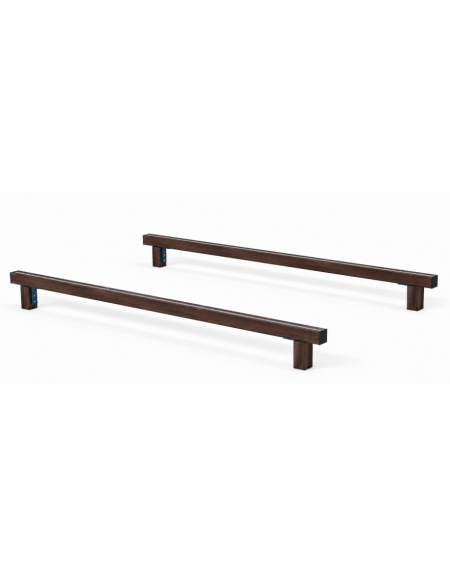 Asse per per esercizi di flessione del tronco con pali in alluminio rifinito in legno dark - cm 302x195x22h