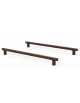 Asse per per esercizi di flessione del tronco con pali in alluminio rifinito in legno dark - cm 302x195x22h