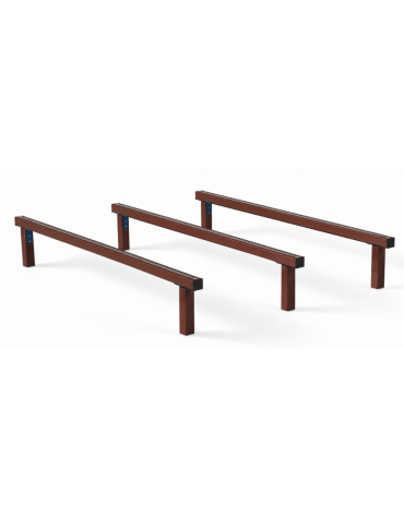 Ostacoli per esercizi ginnici con pali in plastica riciclata - cm 302x230x49h