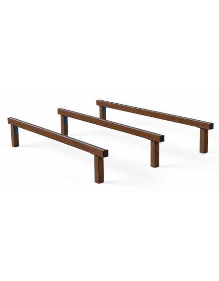 Ostacoli per esercizi ginnici con pali in alluminio rifinito in legno light - cm 302x230x49h