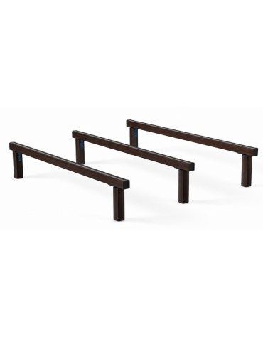 Ostacoli per esercizi ginnici con pali in alluminio rifinito in legno dark - cm 302x230x49h