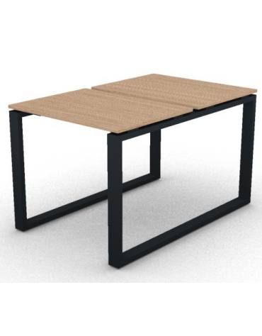 Bench doppio con piano melaminico spessore mm 18 e gamba metallica ad anello chiuso - Colori a scelta - cm 80x125x73,5h