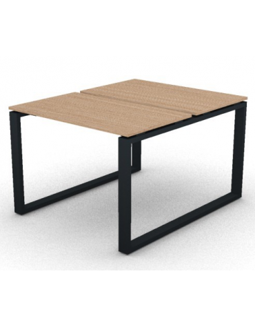 Bench doppio con piano melaminico spessore mm 18 e gamba metallica ad anello chiuso - Colori a scelta - cm 100x125x73,5h