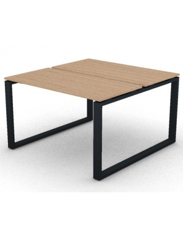 Bench doppio con piano melaminico spessore mm 18 e gamba metallica ad anello chiuso - Colori a scelta - cm 120x125x73,5h