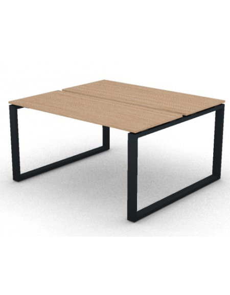 Scrivania dattilo ufficio operativa Bench doppia - gamba chiusa ad anello chiuso e piano spessore mm 18 - cm 140x125x73,5h