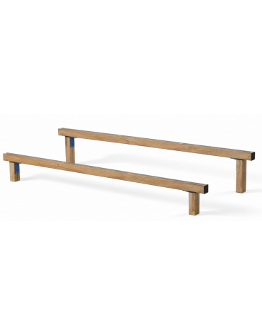 Asse per esercizi per bicipiti e tricipiti con pali in legno di pino termotrattato - cm 302x120x49h