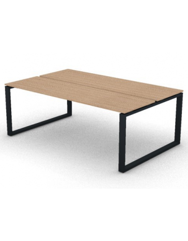 Bench doppio con piano melaminico spessore mm 18 e gamba metallica ad anello chiuso - Colori a scelta - cm 200x125x73,5h