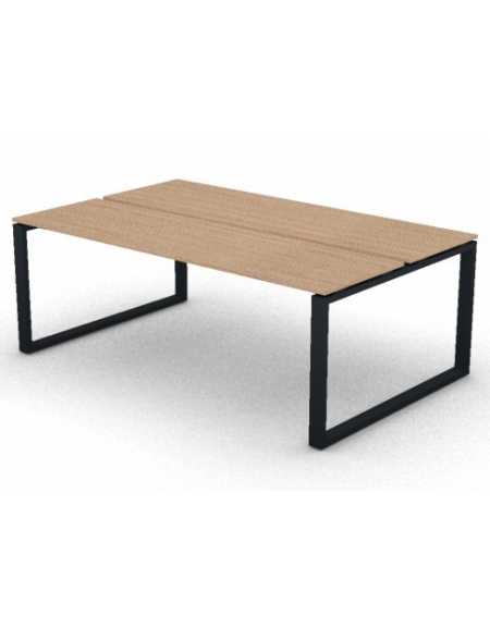 Bench doppio con piano melaminico spessore mm 18 e gamba metallica ad anello chiuso - Colori a scelta - cm 200x125x73,5h