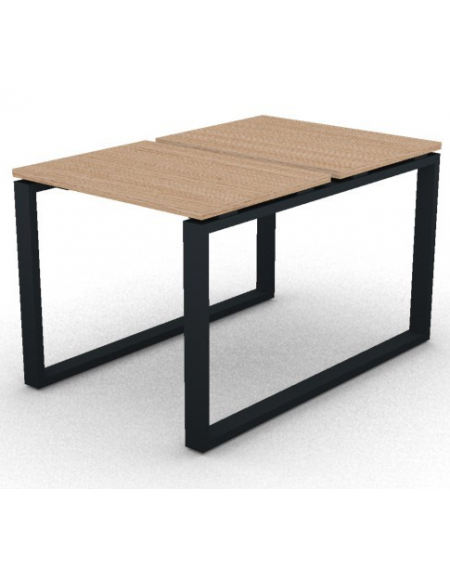 Bench doppio con piano melaminico spessore mm 25 e gamba metallica ad anello chiuso - Colori a scelta - cm 80x125x74h
