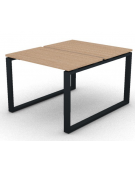 Bench doppio con piano melaminico spessore mm 25 e gamba metallica ad anello chiuso - Colori a scelta - cm 100x125x74h