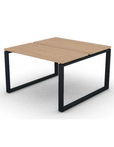 Bench doppio con piano melaminico spessore mm 25 e gamba metallica ad anello chiuso - Colori a scelta - cm 120x125x74h