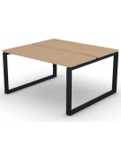 Scrivania dattilo ufficio operativa Bench doppia - gamba chiusa ad anello chiuso e piano spessore mm 25 - cm 140x125x74h