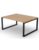 Bench doppio con piano melaminico spessore mm 25 e gamba metallica ad anello chiuso - Colori a scelta - cm 160x125x74h