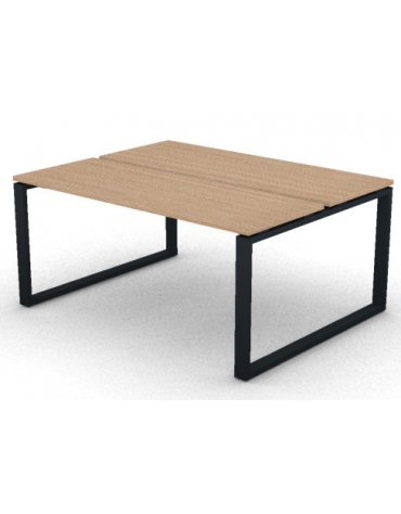 Bench doppio con piano melaminico spessore mm 25 e gamba metallica ad anello chiuso - Colori a scelta - cm 160x125x74h