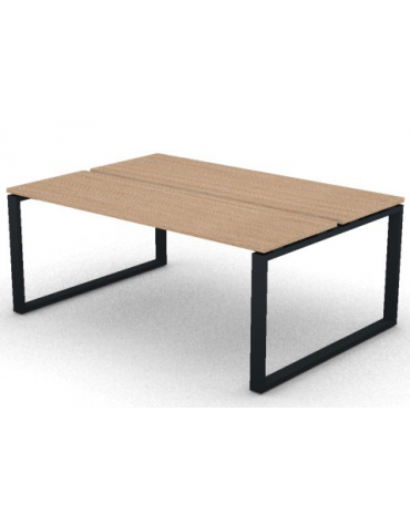 Bench doppio con piano melaminico spessore mm 25 e gamba metallica ad anello chiuso - Colori a scelta - cm 180x125x74h