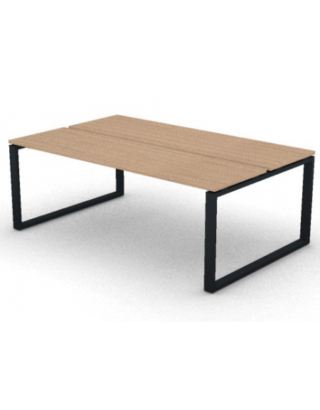 Bench doppio con piano melaminico spessore mm 25 e gamba metallica ad anello chiuso - Colori a scelta - cm 200x125x74h