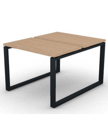 Bench doppio con piano melaminico spessore mm 30 e gamba metallica ad anello chiuso - Colori a scelta - cm 100x125x74,5h