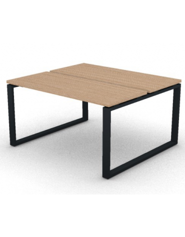 Bench doppio con piano melaminico spessore mm 30 e gamba metallica ad anello chiuso - Colori a scelta - cm 140x125x74,5h