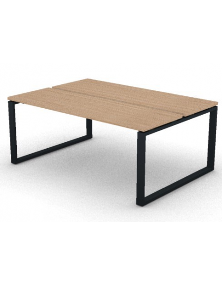 Bench doppio con piano melaminico spessore mm 30 e gamba metallica ad anello chiuso - Colori a scelta - cm 180x125x74,5h