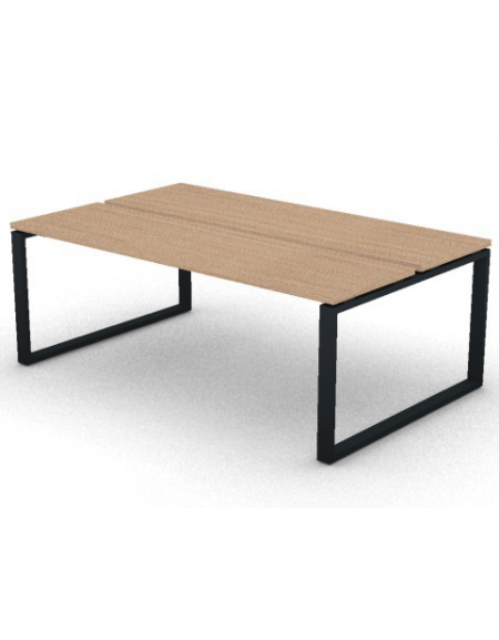 Bench doppio con piano melaminico spessore mm 30 e gamba metallica ad anello chiuso - Colori a scelta - cm 200x125x74,5h
