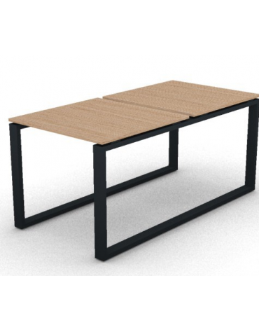 Bench doppio con piano melaminico spessore mm 18 e gamba metallica ad anello chiuso - Colori a scelta - cm 80x165x73,5h