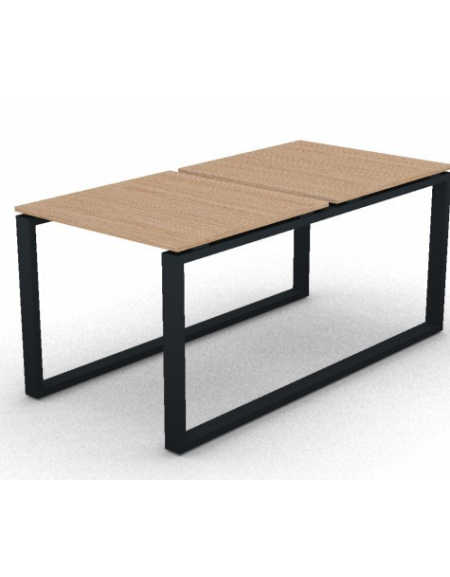 Bench doppio con piano melaminico spessore mm 18 e gamba metallica ad anello chiuso - Colori a scelta - cm 80x165x73,5h