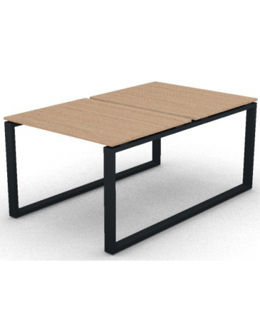 Bench doppio con piano melaminico spessore mm 18 e gamba metallica ad anello chiuso - Colori a scelta - cm 100x165x73,5h