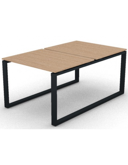 Bench doppio con piano melaminico spessore mm 18 e gamba metallica ad anello chiuso - Colori a scelta - cm 100x165x73,5h