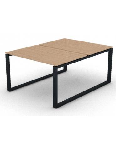 Bench doppio con piano melaminico spessore mm 18 e gamba metallica ad anello chiuso - Colori a scelta - cm 120x165x73,5h