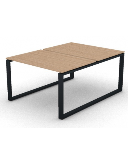 Bench doppio con piano melaminico spessore mm 18 e gamba metallica ad anello chiuso - Colori a scelta - cm 120x165x73,5h