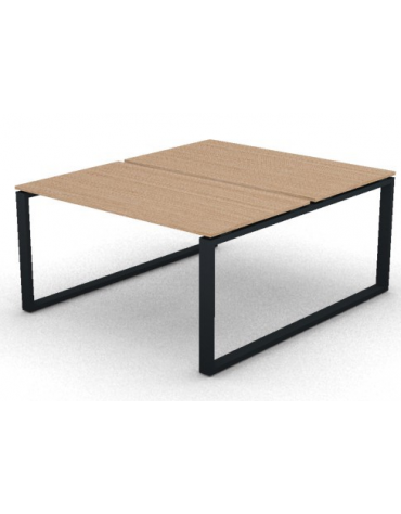 Bench doppio con piano melaminico spessore mm 18 e gamba metallica ad anello chiuso - Colori a scelta - cm 140x165x73,5h