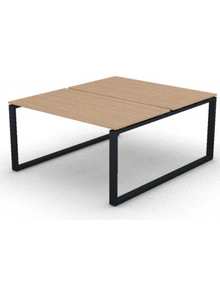 Bench doppio con piano melaminico spessore mm 18 e gamba metallica ad anello chiuso - Colori a scelta - cm 140x165x73,5h
