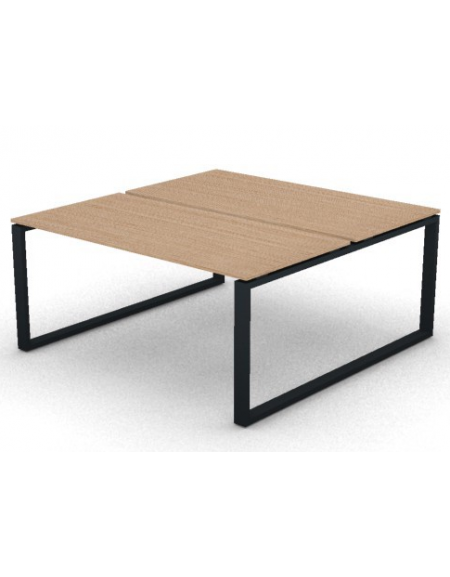 Bench doppio con piano melaminico spessore mm 18 e gamba metallica ad anello chiuso - Colori a scelta - cm 160x165x73,5h