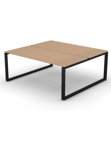 Bench doppio con piano melaminico spessore mm 18 e gamba metallica ad anello chiuso - Colori a scelta - cm 180x165x73,5h