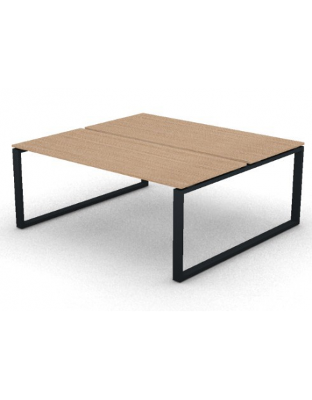 Bench doppio con piano melaminico spessore mm 18 e gamba metallica ad anello chiuso - Colori a scelta - cm 180x165x73,5h