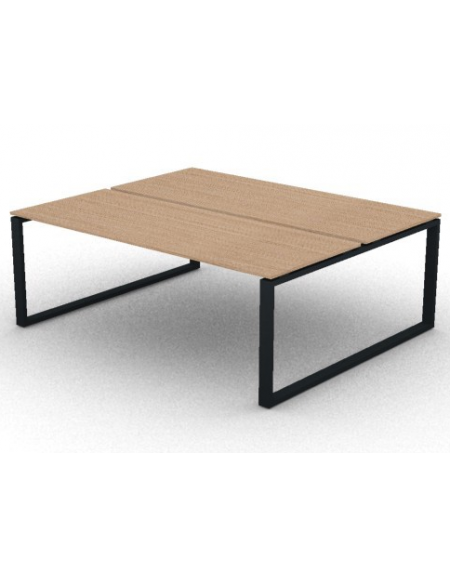 Bench doppio con piano melaminico spessore mm 18 e gamba metallica ad anello chiuso - Colori a scelta - cm 200x165x73,5h