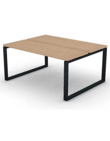 Bench doppio con piano melaminico spessore mm 30 e gamba metallica ad anello chiuso - Colori a scelta - cm 160x125x74,5h
