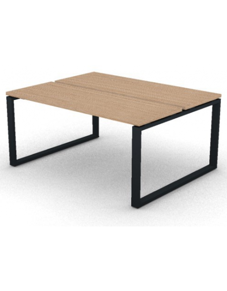 Bench doppio con piano melaminico spessore mm 30 e gamba metallica ad anello chiuso - Colori a scelta - cm 160x125x74,5h