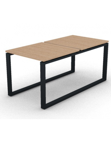 Bench doppio con piano melaminico spessore mm 25 e gamba metallica ad anello chiuso - Colori a scelta - cm 80x165x74h