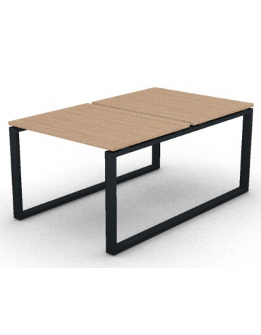 Bench doppio con piano melaminico spessore mm 25 e gamba metallica ad anello chiuso - Colori a scelta - cm 100x165x74h