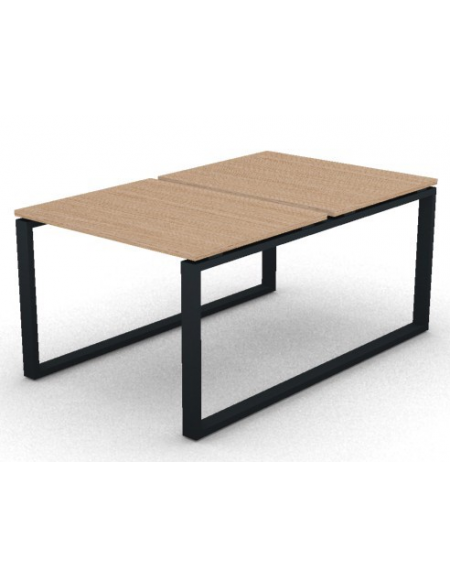 Bench doppio con piano melaminico spessore mm 25 e gamba metallica ad anello chiuso - Colori a scelta - cm 100x165x74h