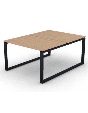 Bench doppio con piano melaminico spessore mm 25 e gamba metallica ad anello chiuso - Colori a scelta - cm 120x165x74h