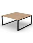 Bench doppio con piano melaminico spessore mm 25 e gamba metallica ad anello chiuso - Colori a scelta - cm 160x165x74h