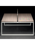 Bench doppio con piano melaminico spessore mm 25 e gamba metallica ad anello chiuso - Colori a scelta - cm 200x165x74h