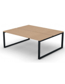 Bench doppio con piano melaminico spessore mm 25 e gamba metallica ad anello chiuso - Colori a scelta - cm 200x165x74h