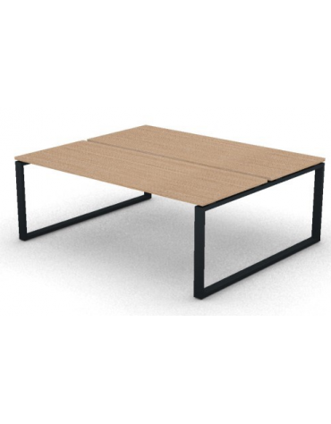 Bench doppio con piano melaminico spessore mm 25 e gamba metallica ad anello chiuso - Colori a scelta - cm 200x165x74h