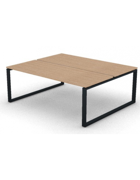 Bench doppio con piano melaminico spessore mm 25 e gamba metallica ad anello chiuso - Colori a scelta - cm 200x165x74h