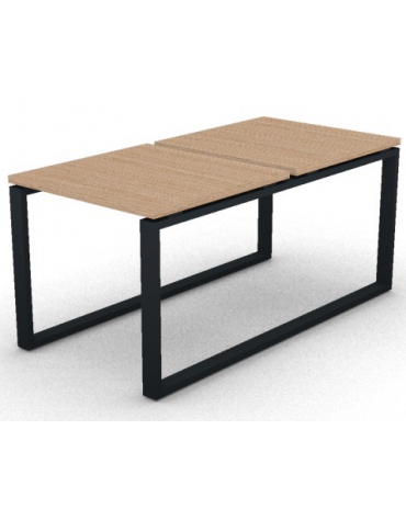 Bench doppio con piano melaminico spessore mm 30 e gamba metallica ad anello chiuso - Colori a scelta - cm 80x165x74,5h